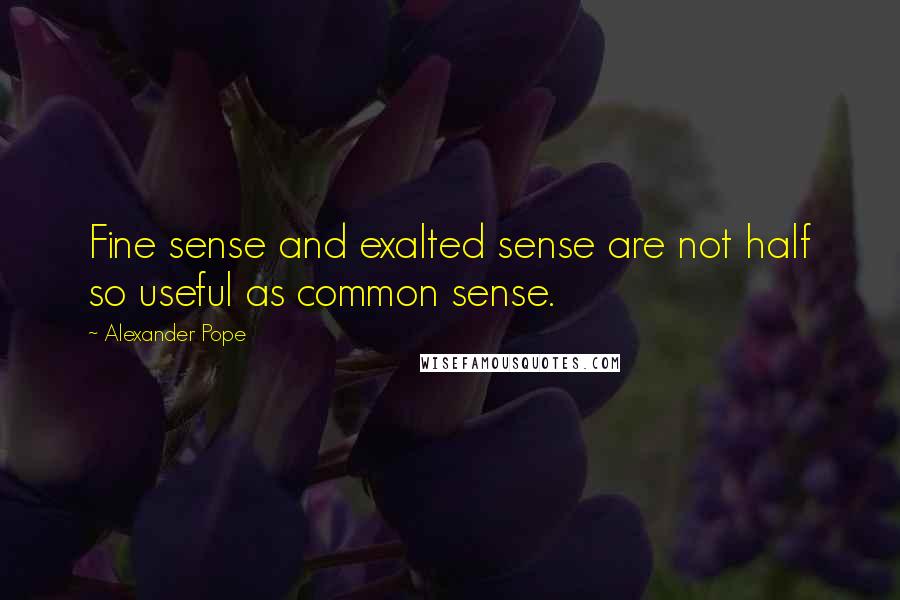 Alexander Pope Quotes: Fine sense and exalted sense are not half so useful as common sense.