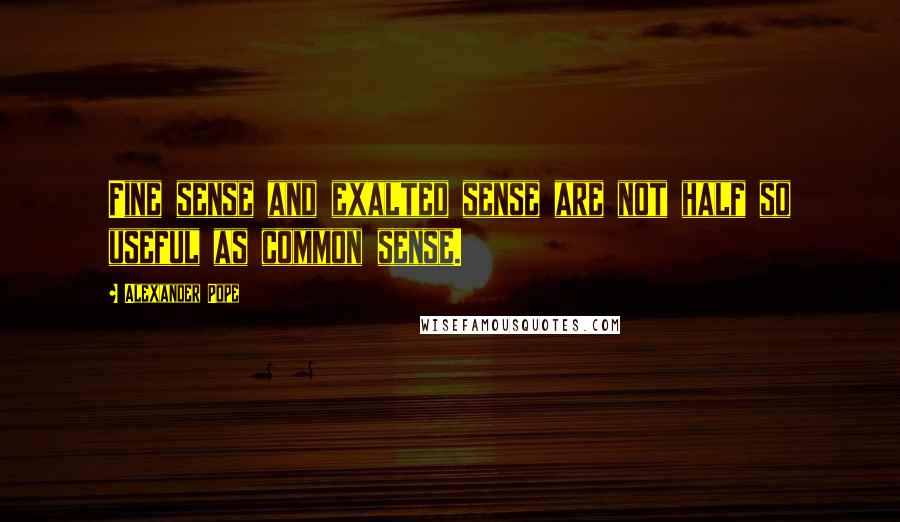 Alexander Pope Quotes: Fine sense and exalted sense are not half so useful as common sense.