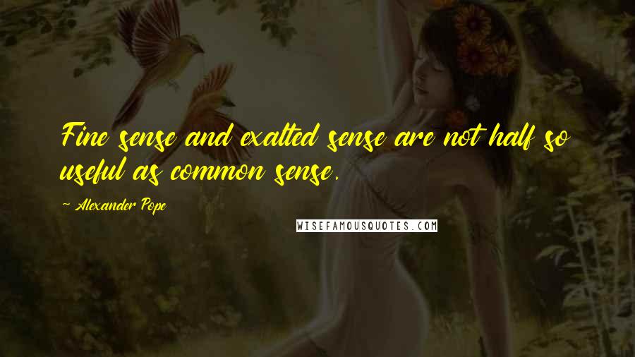 Alexander Pope Quotes: Fine sense and exalted sense are not half so useful as common sense.