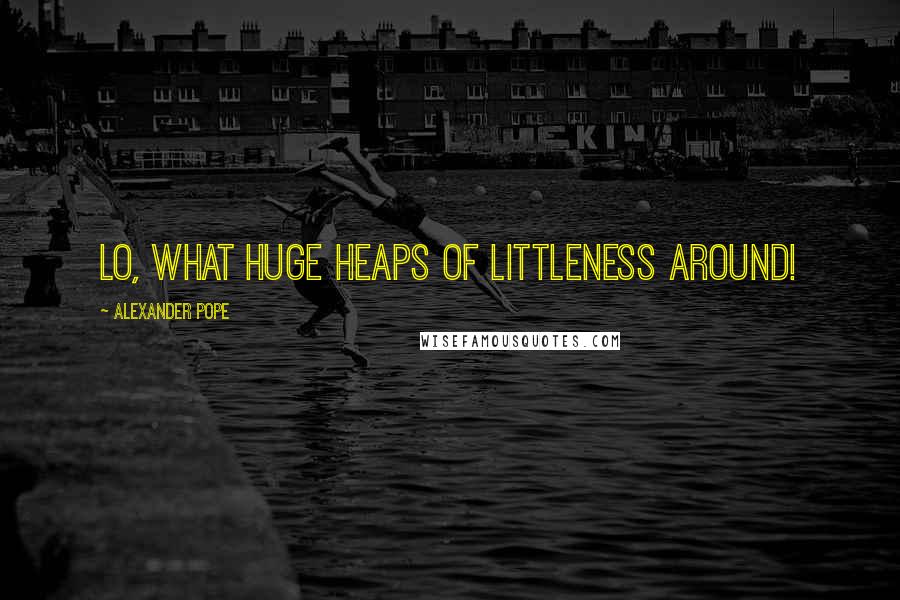 Alexander Pope Quotes: Lo, what huge heaps of littleness around!