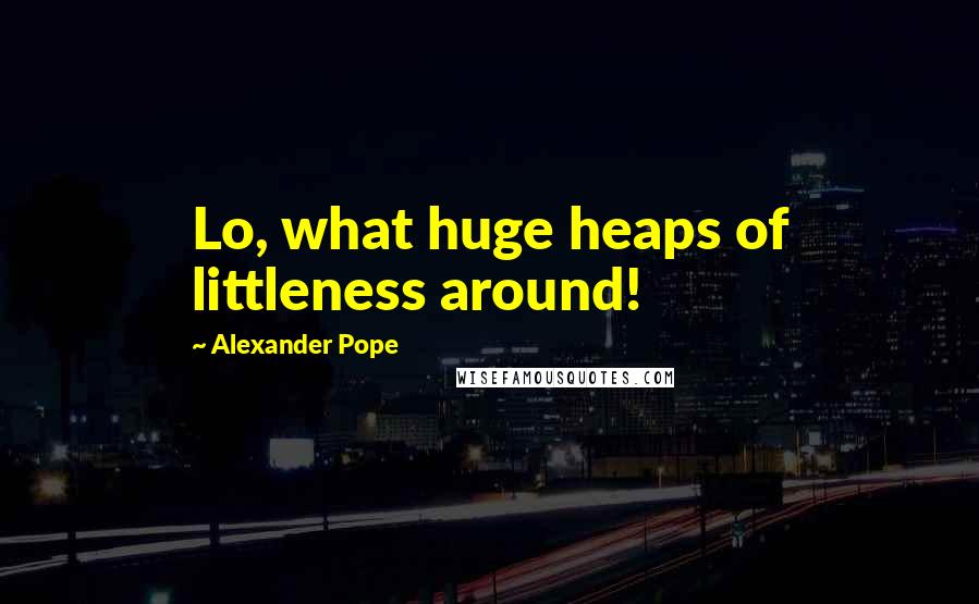 Alexander Pope Quotes: Lo, what huge heaps of littleness around!