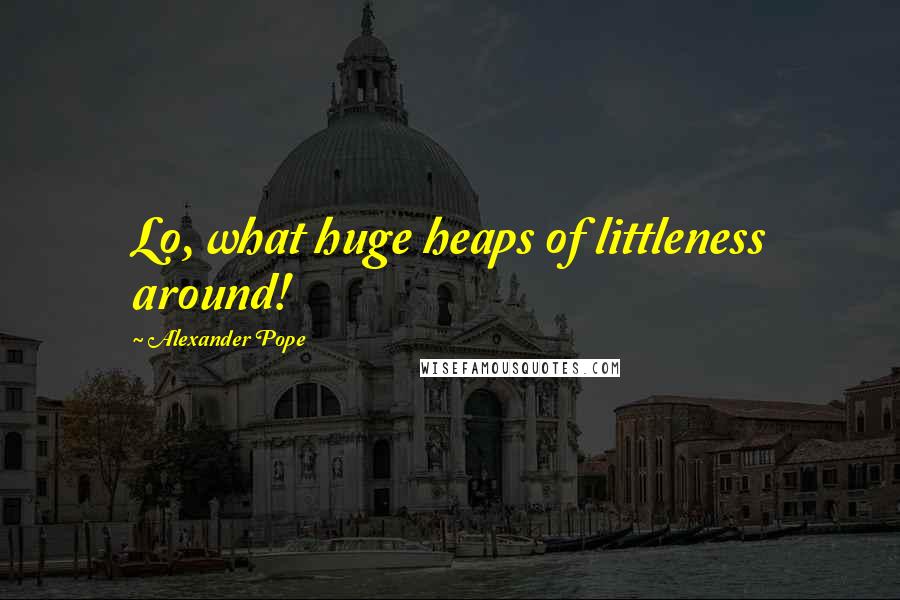 Alexander Pope Quotes: Lo, what huge heaps of littleness around!