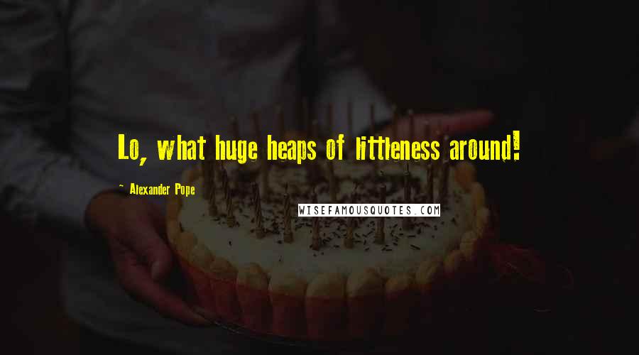Alexander Pope Quotes: Lo, what huge heaps of littleness around!