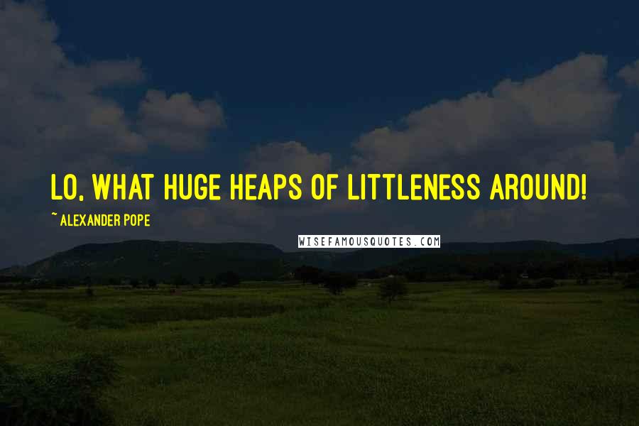 Alexander Pope Quotes: Lo, what huge heaps of littleness around!