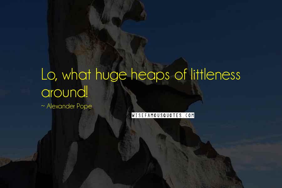 Alexander Pope Quotes: Lo, what huge heaps of littleness around!