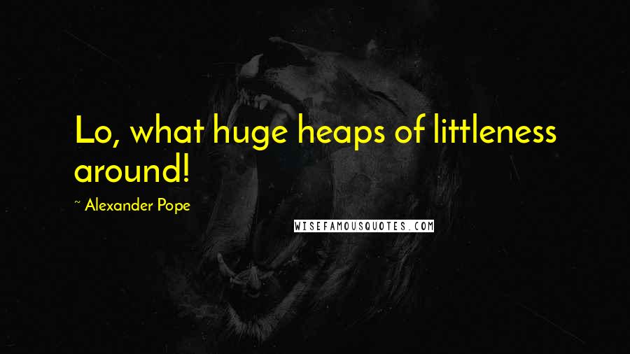 Alexander Pope Quotes: Lo, what huge heaps of littleness around!