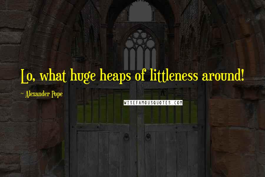 Alexander Pope Quotes: Lo, what huge heaps of littleness around!