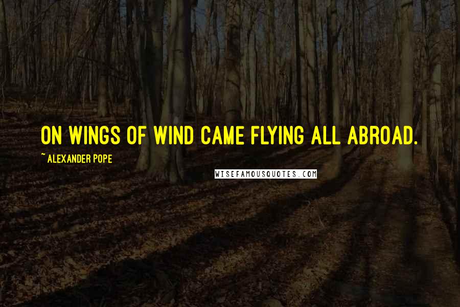 Alexander Pope Quotes: On wings of wind came flying all abroad.