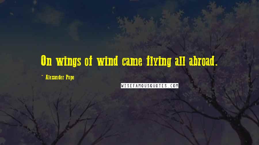 Alexander Pope Quotes: On wings of wind came flying all abroad.
