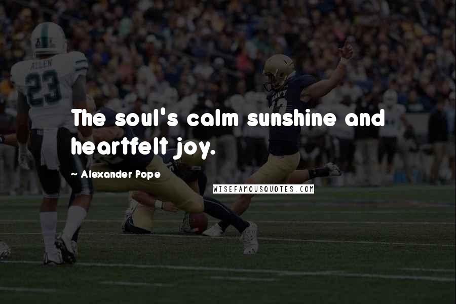 Alexander Pope Quotes: The soul's calm sunshine and heartfelt joy.