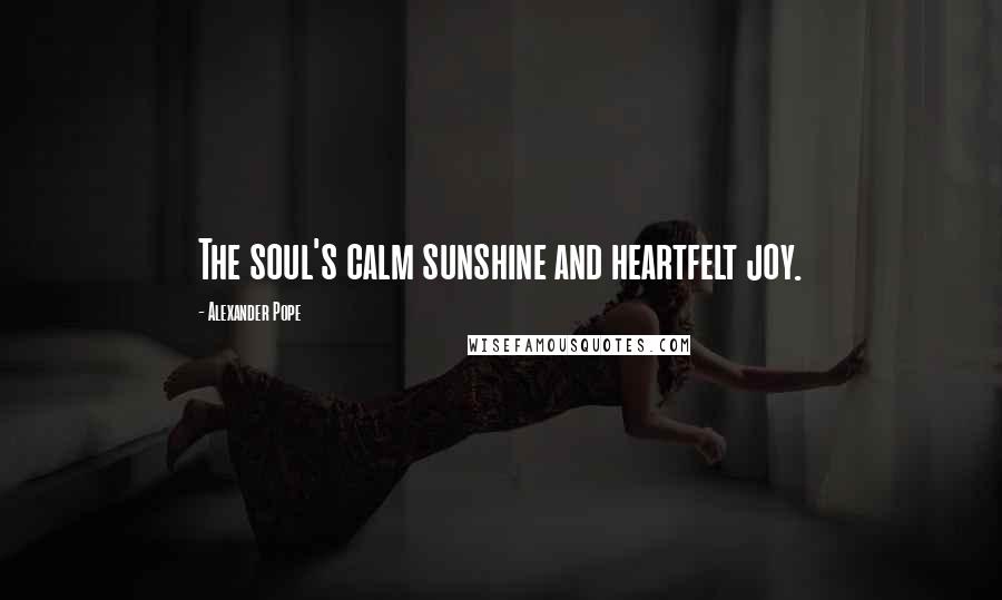 Alexander Pope Quotes: The soul's calm sunshine and heartfelt joy.