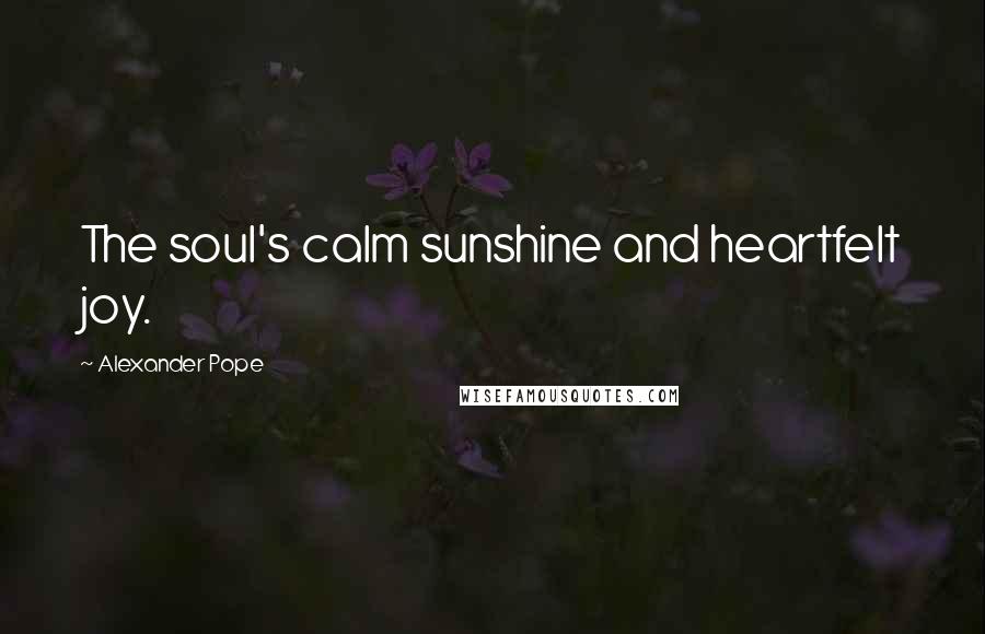 Alexander Pope Quotes: The soul's calm sunshine and heartfelt joy.