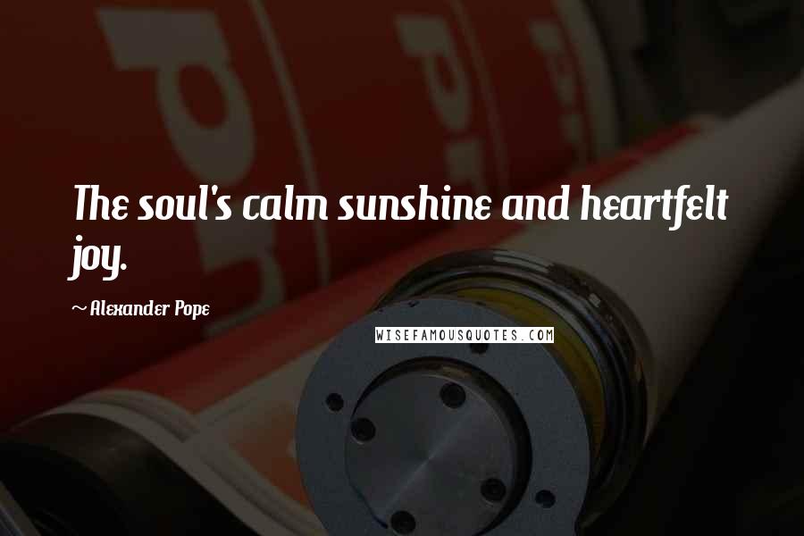 Alexander Pope Quotes: The soul's calm sunshine and heartfelt joy.