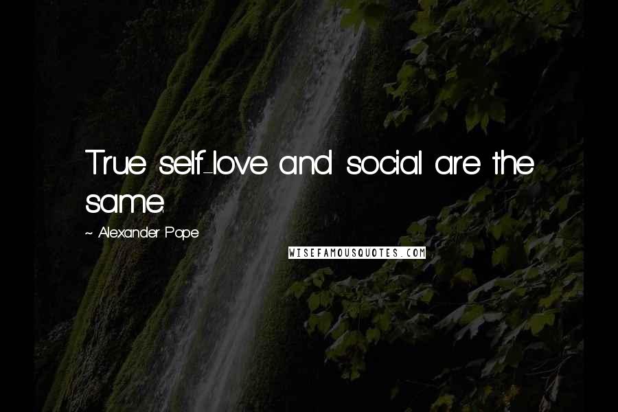 Alexander Pope Quotes: True self-love and social are the same.