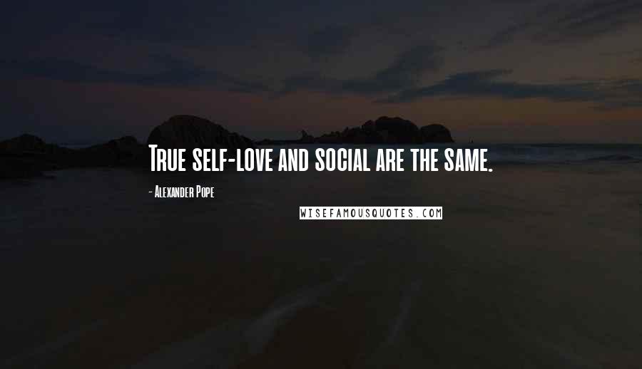 Alexander Pope Quotes: True self-love and social are the same.