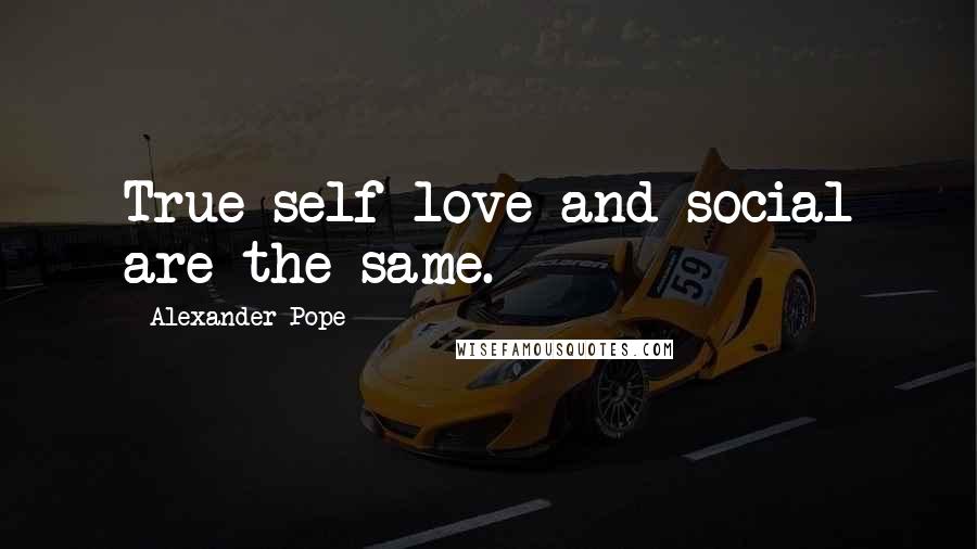 Alexander Pope Quotes: True self-love and social are the same.