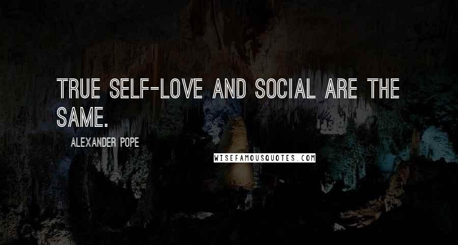 Alexander Pope Quotes: True self-love and social are the same.