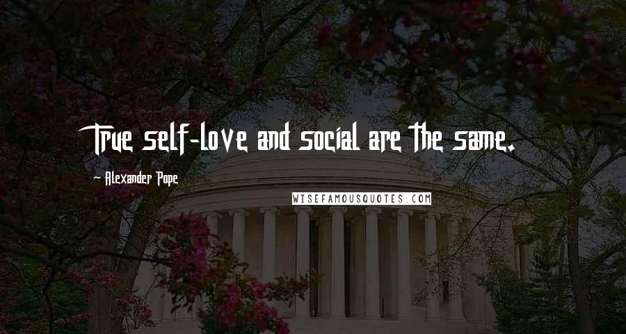 Alexander Pope Quotes: True self-love and social are the same.