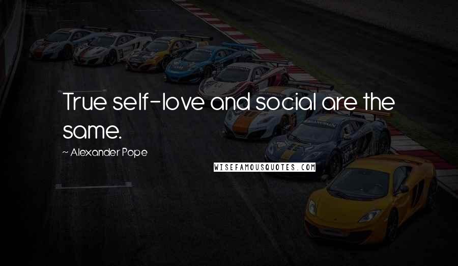 Alexander Pope Quotes: True self-love and social are the same.