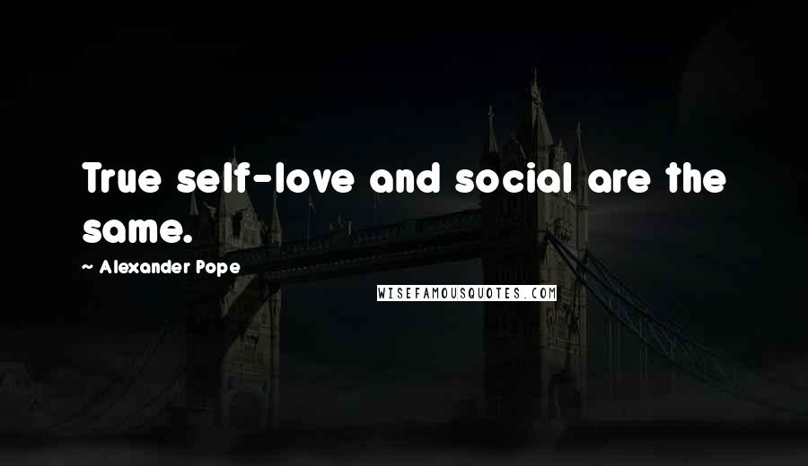 Alexander Pope Quotes: True self-love and social are the same.