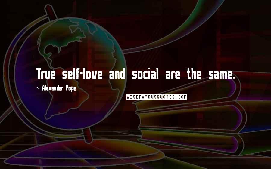 Alexander Pope Quotes: True self-love and social are the same.