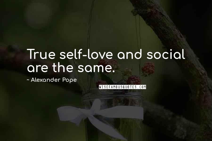 Alexander Pope Quotes: True self-love and social are the same.