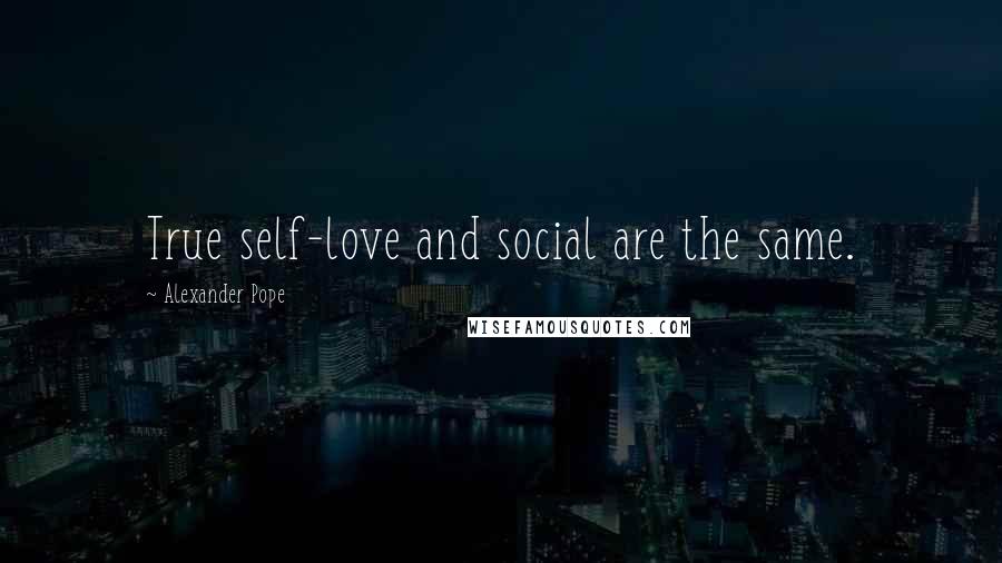 Alexander Pope Quotes: True self-love and social are the same.