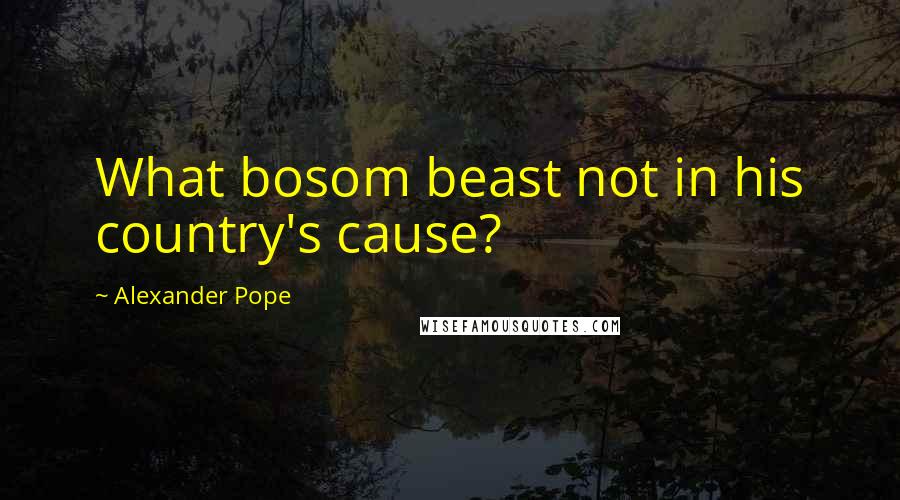 Alexander Pope Quotes: What bosom beast not in his country's cause?