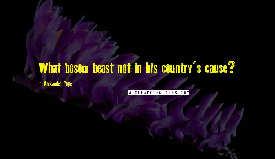 Alexander Pope Quotes: What bosom beast not in his country's cause?