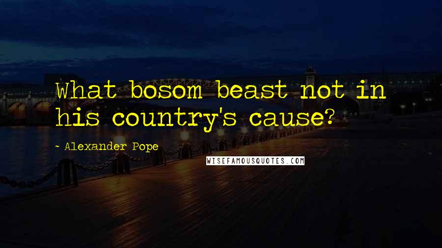 Alexander Pope Quotes: What bosom beast not in his country's cause?