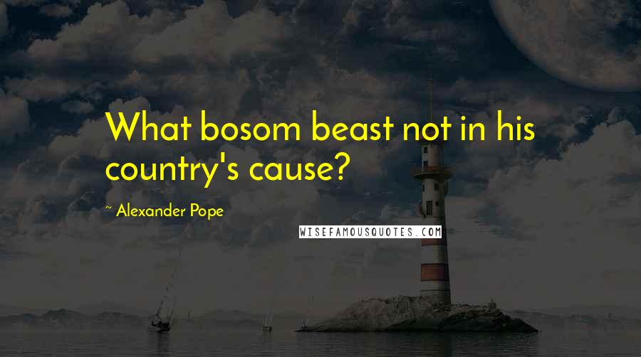 Alexander Pope Quotes: What bosom beast not in his country's cause?