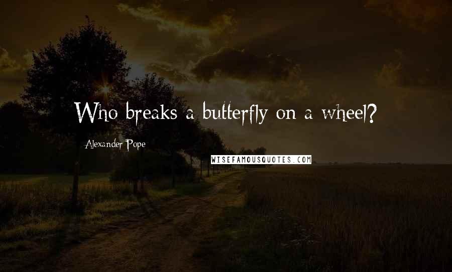 Alexander Pope Quotes: Who breaks a butterfly on a wheel?