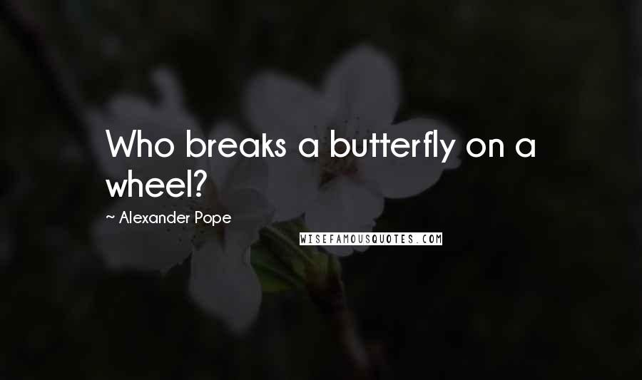 Alexander Pope Quotes: Who breaks a butterfly on a wheel?