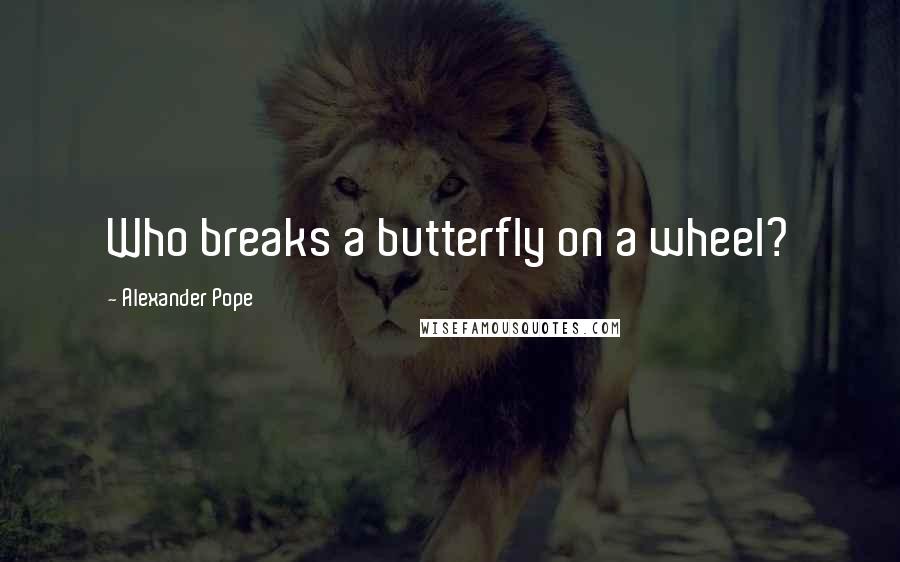 Alexander Pope Quotes: Who breaks a butterfly on a wheel?