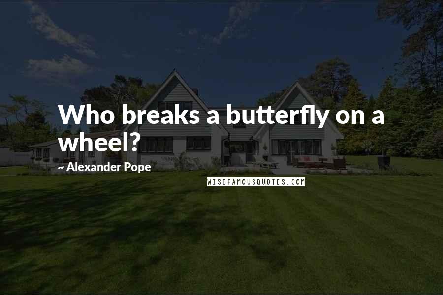 Alexander Pope Quotes: Who breaks a butterfly on a wheel?