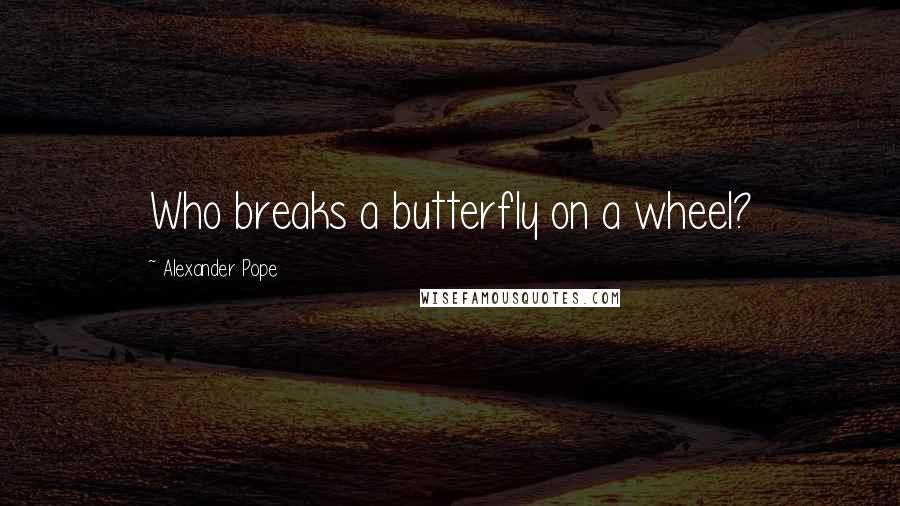 Alexander Pope Quotes: Who breaks a butterfly on a wheel?