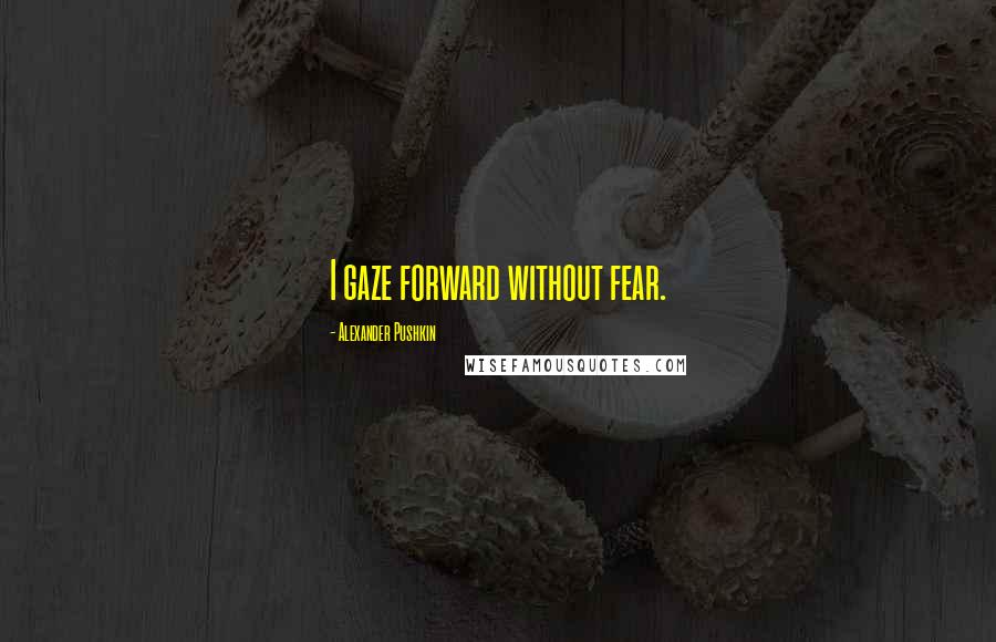 Alexander Pushkin Quotes: I gaze forward without fear.