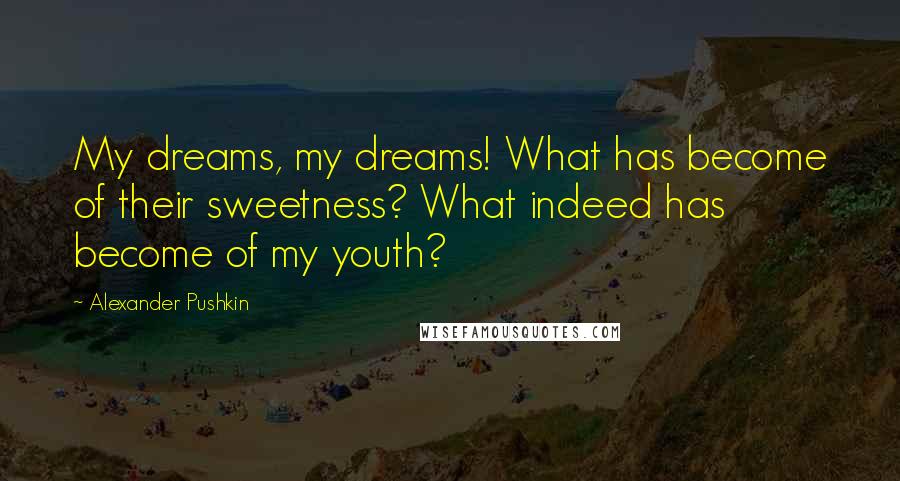 Alexander Pushkin Quotes: My dreams, my dreams! What has become of their sweetness? What indeed has become of my youth?