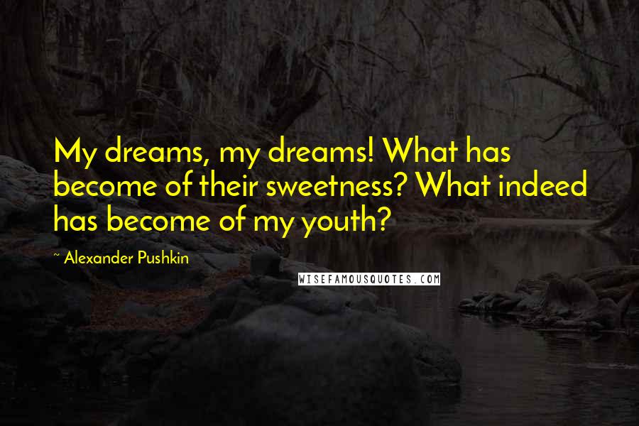 Alexander Pushkin Quotes: My dreams, my dreams! What has become of their sweetness? What indeed has become of my youth?