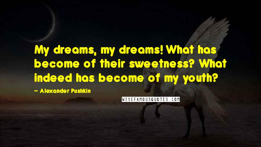 Alexander Pushkin Quotes: My dreams, my dreams! What has become of their sweetness? What indeed has become of my youth?