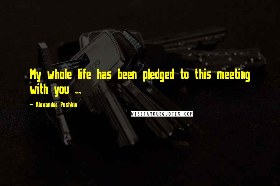 Alexander Pushkin Quotes: My whole life has been pledged to this meeting with you ...