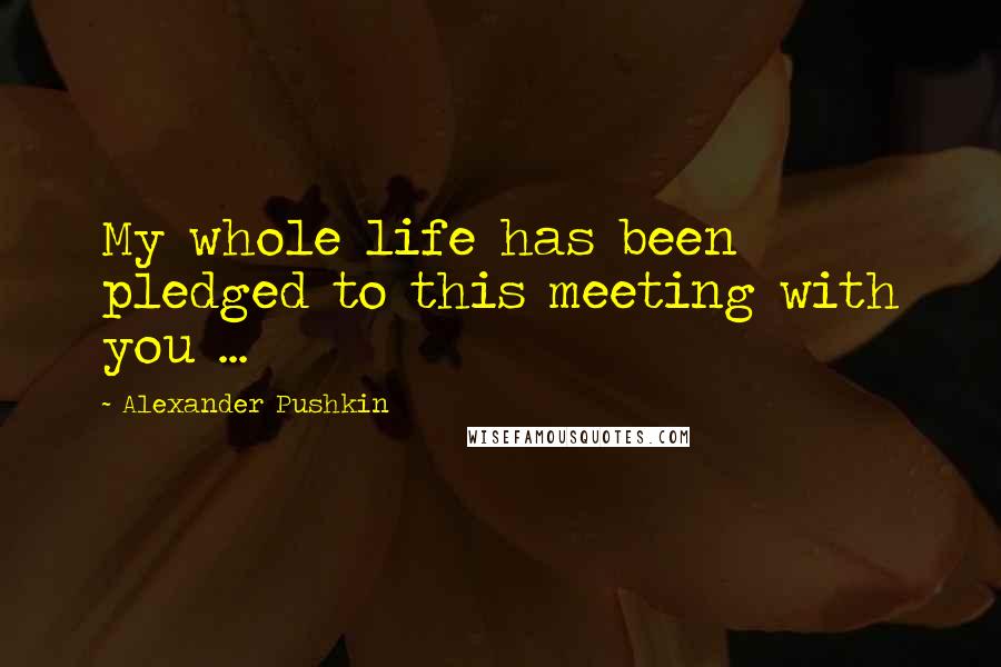 Alexander Pushkin Quotes: My whole life has been pledged to this meeting with you ...