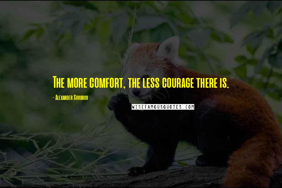 Alexander Suvorov Quotes: The more comfort, the less courage there is.