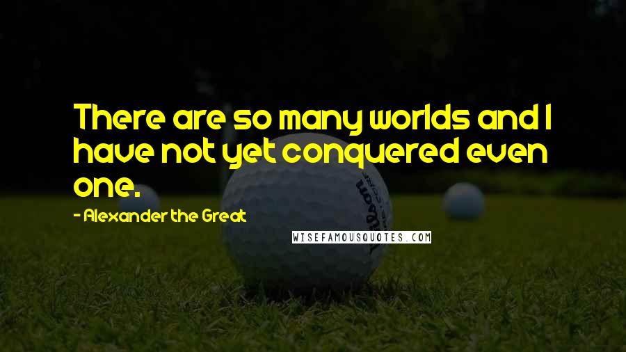 Alexander The Great Quotes: There are so many worlds and I have not yet conquered even one.