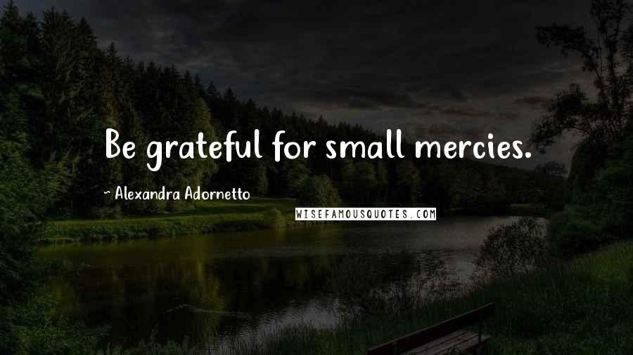 Alexandra Adornetto Quotes: Be grateful for small mercies.