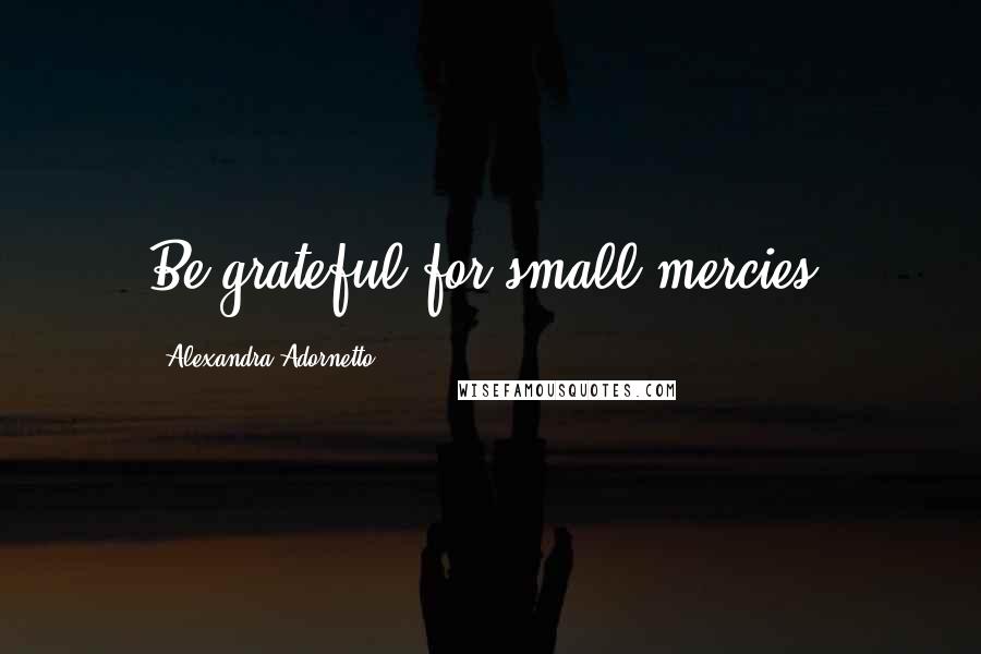 Alexandra Adornetto Quotes: Be grateful for small mercies.