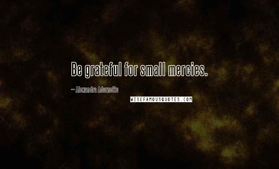 Alexandra Adornetto Quotes: Be grateful for small mercies.