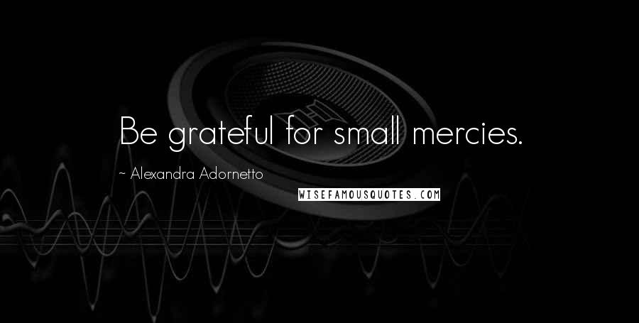 Alexandra Adornetto Quotes: Be grateful for small mercies.