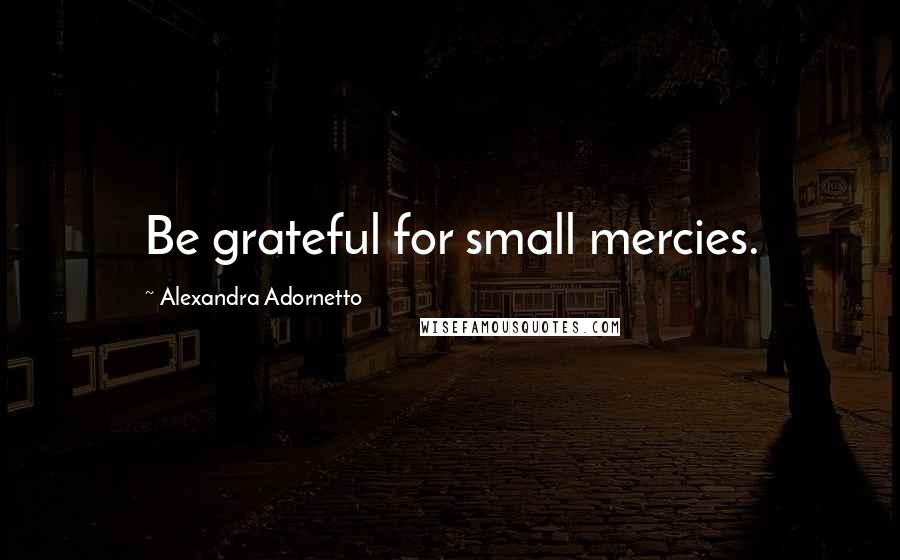 Alexandra Adornetto Quotes: Be grateful for small mercies.