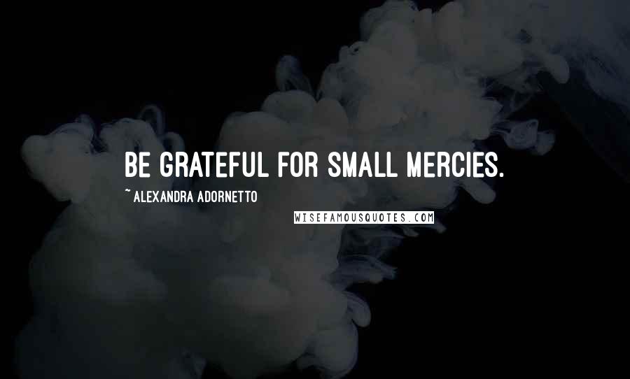 Alexandra Adornetto Quotes: Be grateful for small mercies.